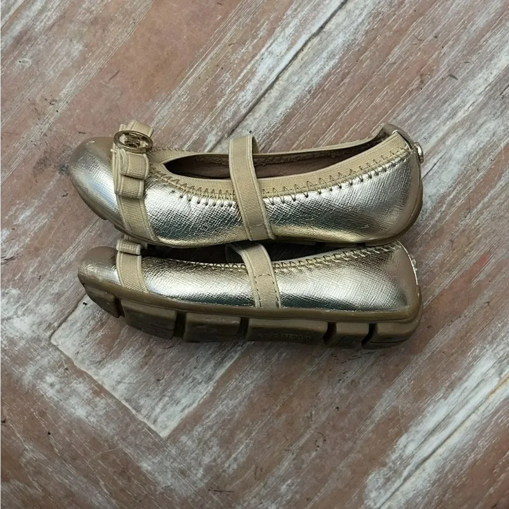 Michael Kors Girls Gold Ballet Flats Size 6